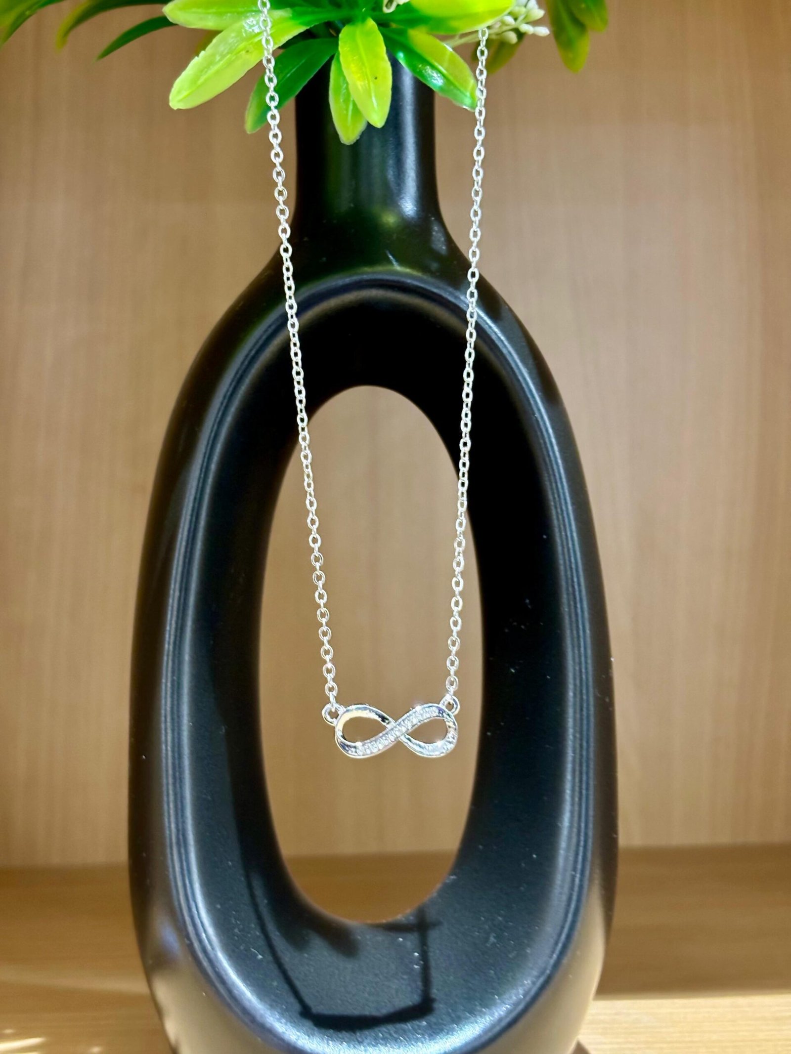 golden teardrop earrings Rhinestones Studded Infinity Silver Necklace