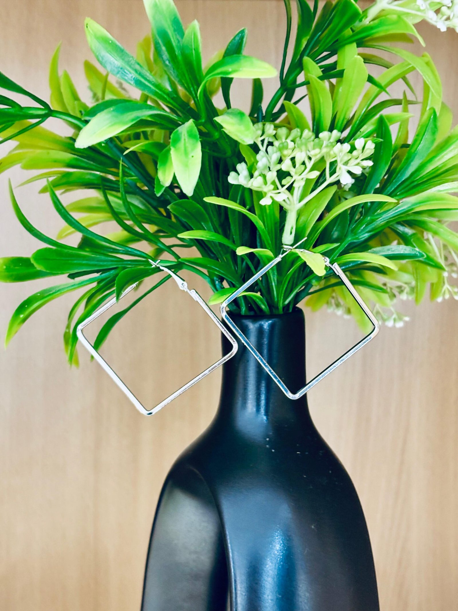 ivory orbit hoops Square Hoops